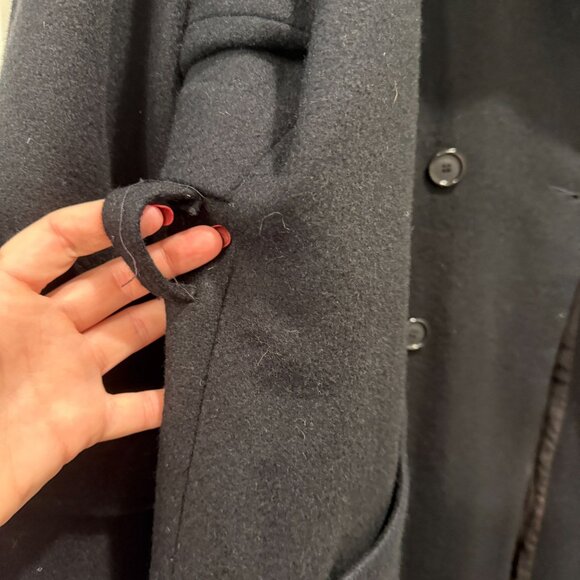 JK Collections New York Men’s Wool Overcoat Black Size 46 Made in USA - Picture 4 of 14